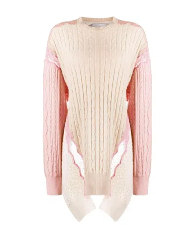 Stella Mccartney Floral Lace Asymmetric Jumper In White