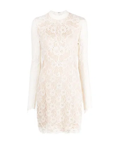 Stella Mccartney Floral Lace Shift Dress In White