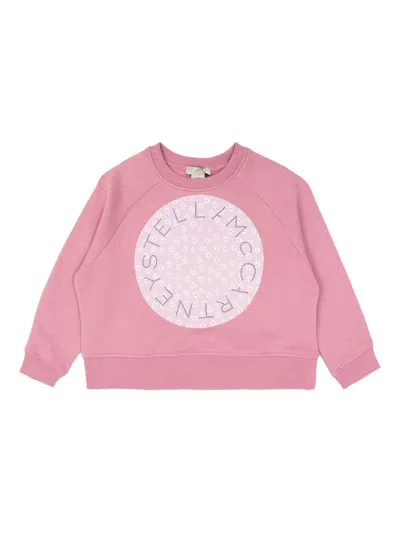 Stella Mccartney Kids' Floral-logo Sweatshirt In Pink
