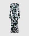 Stella Mccartney Floral Long-sleeve Mesh Midi Dress In Multi