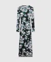 Stella Mccartney Floral Long-sleeve Mesh Midi Dress In Multi