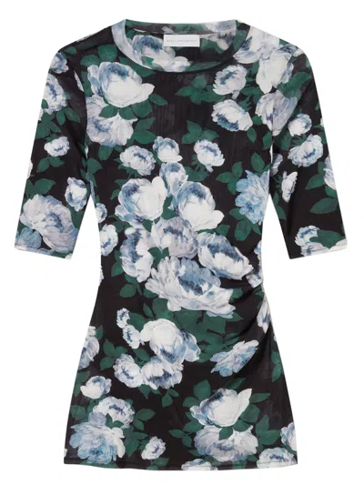 Stella Mccartney Stella Mc Cartney Bunch Of Roses Mesh Top In Green