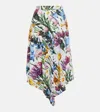 Stella Mccartney Ladies Asymmetric Floral Print Midi Skirt In Multicoloured