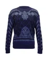 Stella Mccartney Floral Motif Sweater In Blue Cotton Knit In Blue