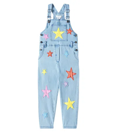 Stella Mccartney Kids' Floral Overalls In Blue
