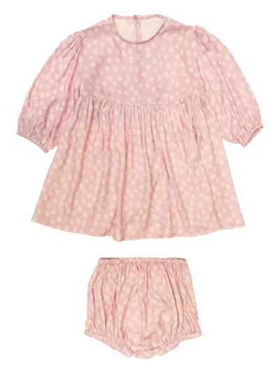 Stella Mccartney Babies' Floral-pattern Dress Set (set Of Two) In Pink