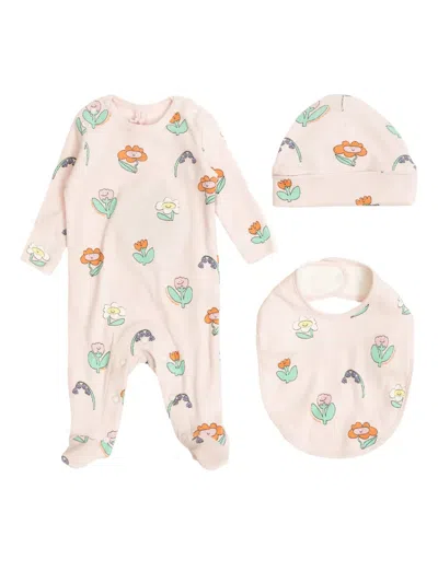Stella Mccartney Floral-print Babygrow (set Of Three) In Pink