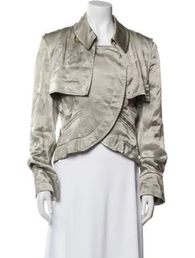 Pre-owned Stella Mccartney Floral Print Biker Jacket In Green