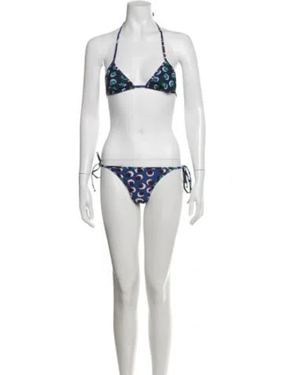 Pre-owned Stella Mccartney Floral Print Bikini W/ Tags In Blue