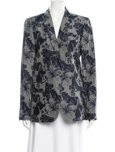 Pre-owned Stella Mccartney Floral Print Blazer In Blue