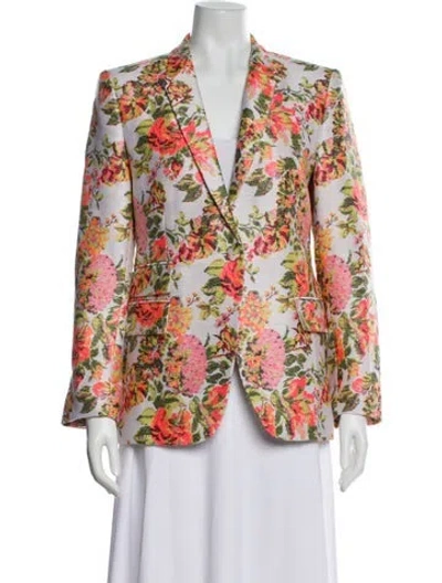 Pre-owned Stella Mccartney Floral Print Blazer In Green