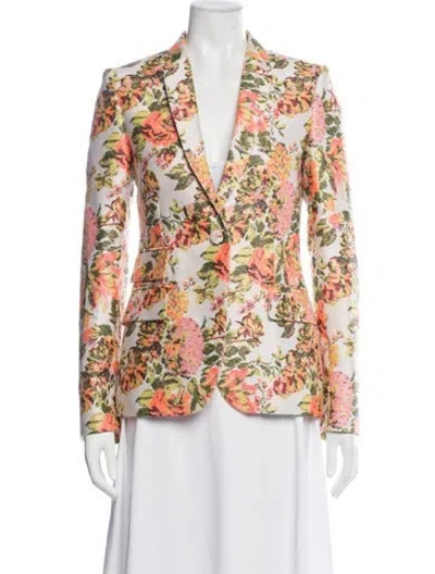 Pre-owned Stella Mccartney Floral Print Blazer In Green