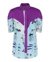 Stella Mccartney Roxanne Floral Print Silk Top In Purple