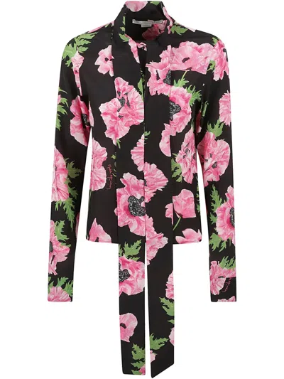 Stella Mccartney Floral-print Blouse In Pink/black