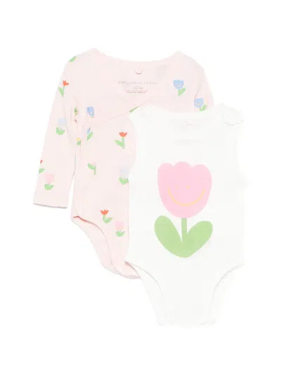 Stella Mccartney Babies' Floral-print Body (set Of Two) In Multi