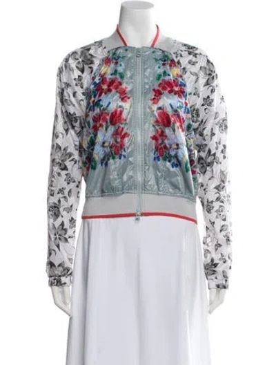 Pre-owned Stella Mccartney Floral Print Bomber Jacket In Green