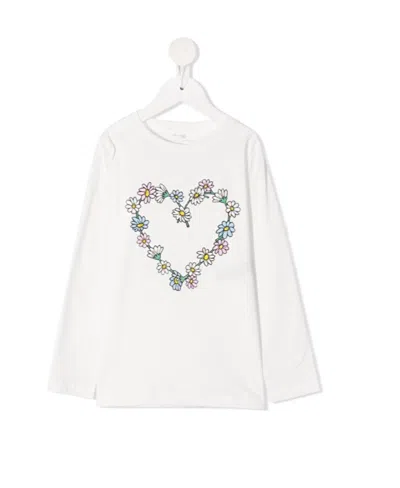 Stella Mccartney Floral-print Cotton T-shirt In White