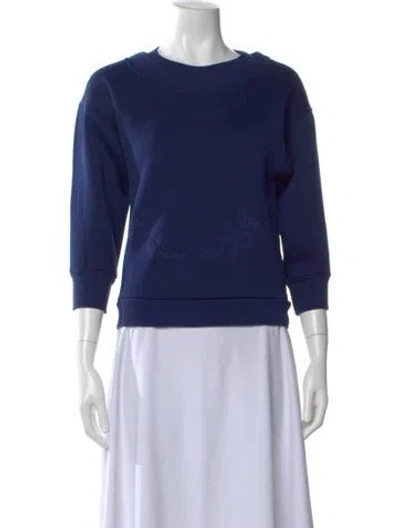Pre-owned Stella Mccartney Floral Print Crew Neck Sweatshirt In Blue