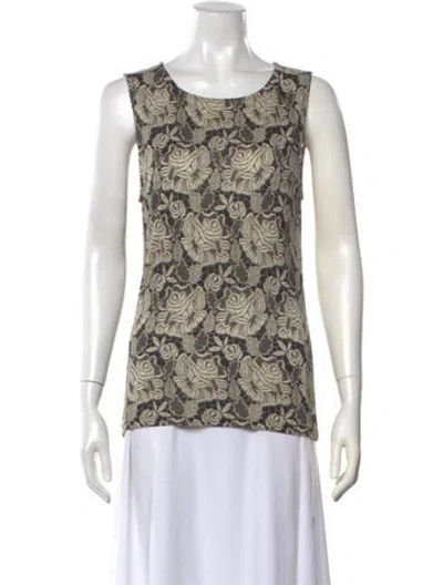 Pre-owned Stella Mccartney Floral Print Crew Neck Top In Grey