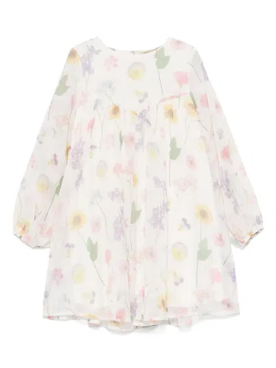 Stella Mccartney Kids' Floral-print Dress In 中性色