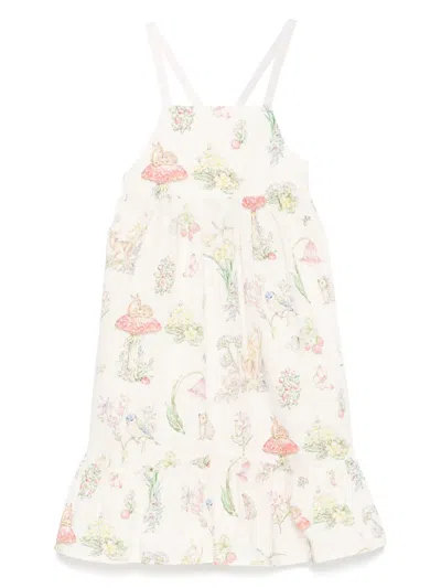 Stella Mccartney Kids' Floral-print Dress In 中性色