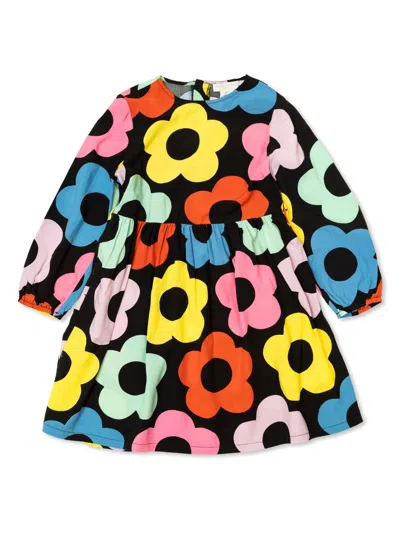 Stella Mccartney Kids' Floral-print Dress In Black