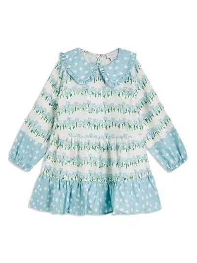 Stella Mccartney Kids' Floral-print Dress In Blue