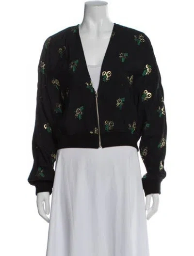 Pre-owned Stella Mccartney Floral Print Evening Jacket In Black