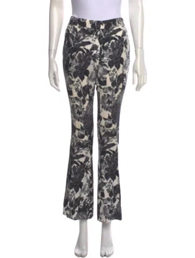 Pre-owned Stella Mccartney Floral Print Flared Pants In Black