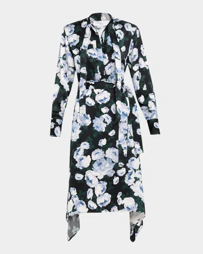 Stella Mccartney Floral-print Handkerchief Midi Shirtdress In Multi