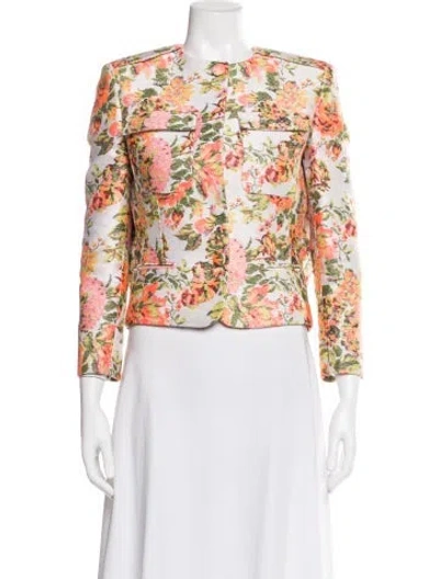 Pre-owned Stella Mccartney Floral Print Jacket In White