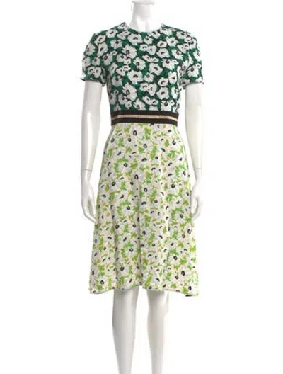 Pre-owned Stella Mccartney Floral Print Knee-length Dress In Green