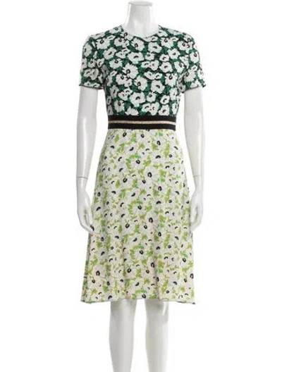 Pre-owned Stella Mccartney Floral Print Knee-length Dress In Green