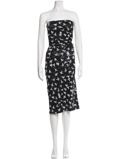Pre-owned Stella Mccartney Floral Print Knee-length Dress W/ Tags In Black