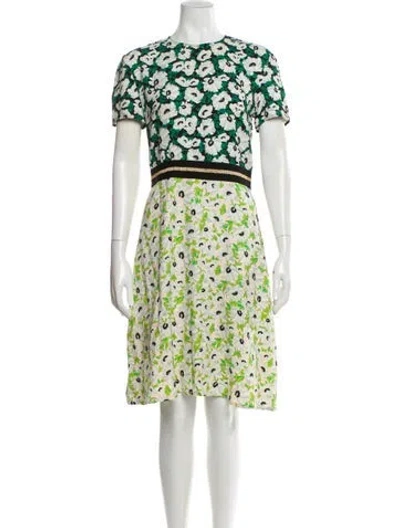 Pre-owned Stella Mccartney Floral Print Knee-length Dress In White