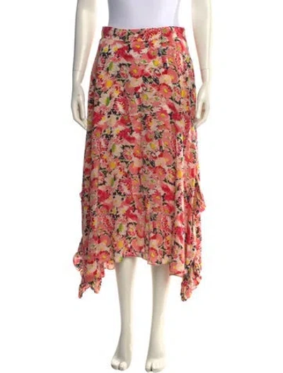 Pre-owned Stella Mccartney Floral Print Knee-length Skirt In Pink
