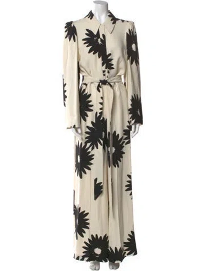 Pre-owned Stella Mccartney Floral Print Long Dress In White
