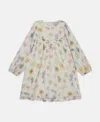 Stella Mccartney Floral Print Long Sleeve Dress In Cream