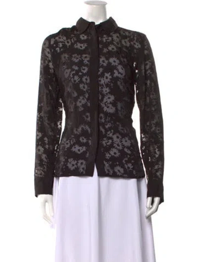 Pre-owned Stella Mccartney Floral Print Long Sleeve Top In Black