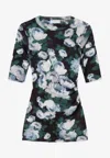 Stella Mccartney Floral Mesh Top In Multi