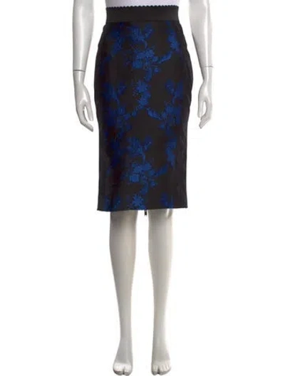 Pre-owned Stella Mccartney Floral Print Midi Length Skirt In Black