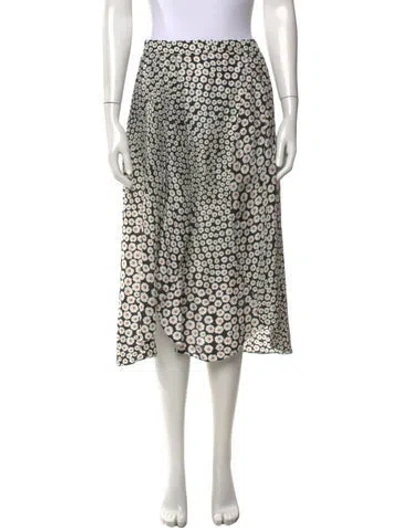 Pre-owned Stella Mccartney Floral Print Midi Length Skirt In Black