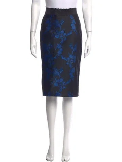 Pre-owned Stella Mccartney Floral Print Midi Length Skirt In Black