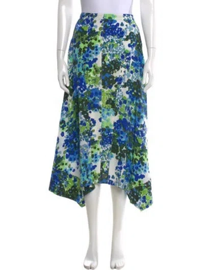 Pre-owned Stella Mccartney Floral Print Midi Length Skirt In Blue