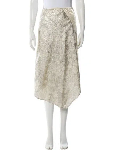 Pre-owned Stella Mccartney Floral Print Midi Length Skirt In Gold