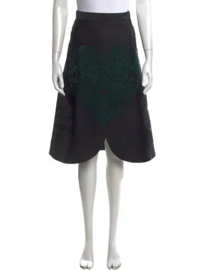 Pre-owned Stella Mccartney Floral Print Midi Length Skirt W/ Tags In Black