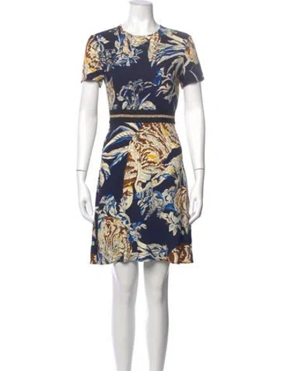 Pre-owned Stella Mccartney Floral Print Mini Dress In Blue