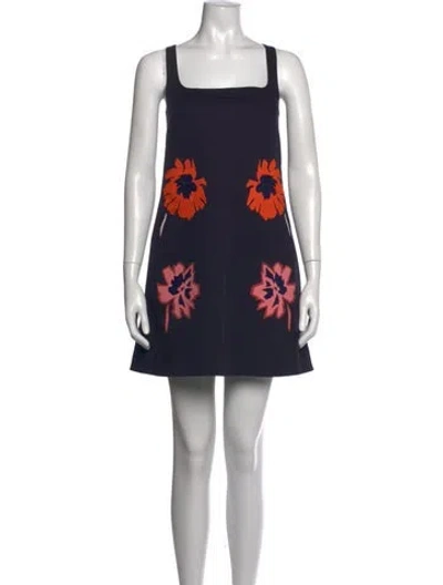 Pre-owned Stella Mccartney Floral Print Mini Dress In Blue