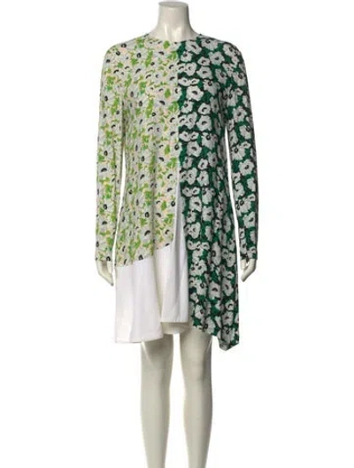 Pre-owned Stella Mccartney Floral Print Mini Dress In Green