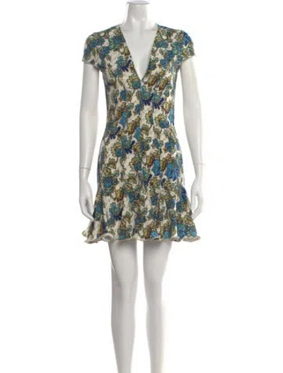 Pre-owned Stella Mccartney Floral Print Mini Dress In Neutral